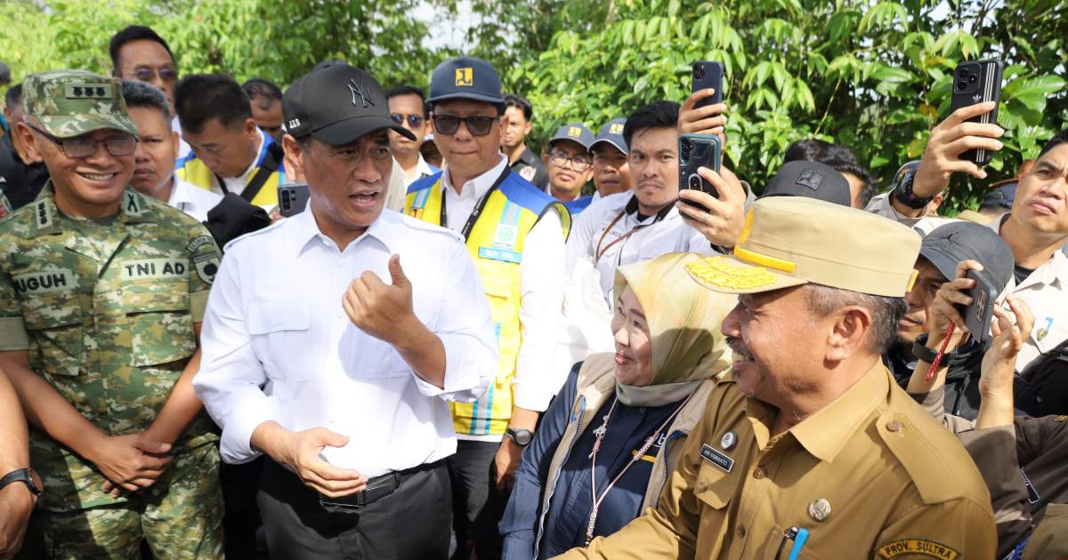Mentan Andi Amran Sulaiman meninjau sawah terdampak banjir di Kendari