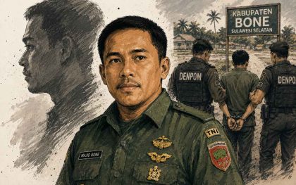 Ilustrasi Sertu Majid Bone ditangkap Denpom di Kabupaten Bone Sulawesi Selatan.